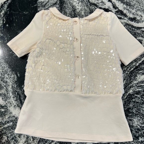 TAHARI ivory little short dress with appliqués - Picture 9 of 15